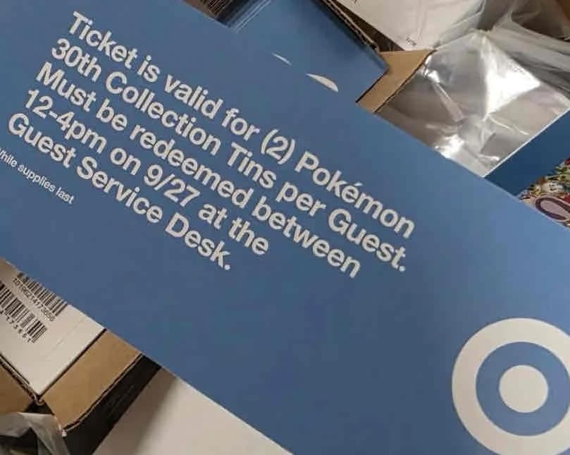 It seems like Target locations may be releasing TCG items tomorrow, either before or during the event. (image 1)