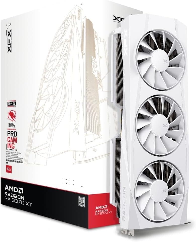 XFX Quicksilver AMD Radeon RX 9070XT White Gaming Edition 16GB