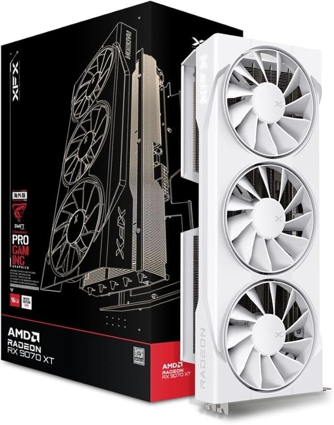 XFX Swift AMD Radeon RX 9070XT Triple Fan White Gaming Edition 16GB