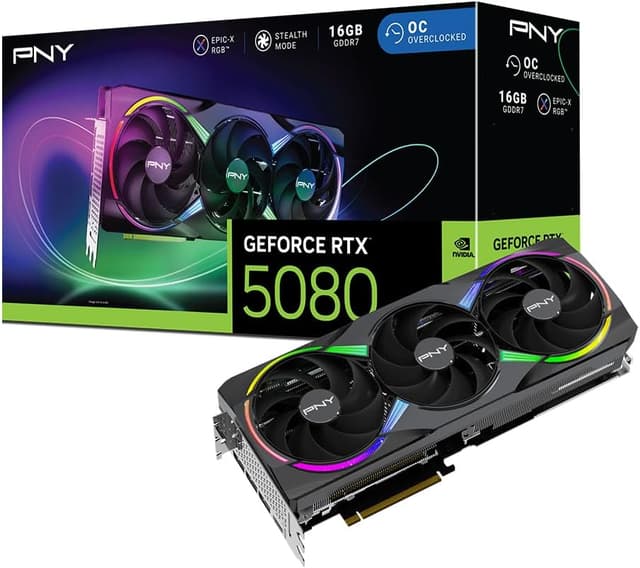 PNY GeForce RTX™ 5080 ARGB Overclocked Triple Fan