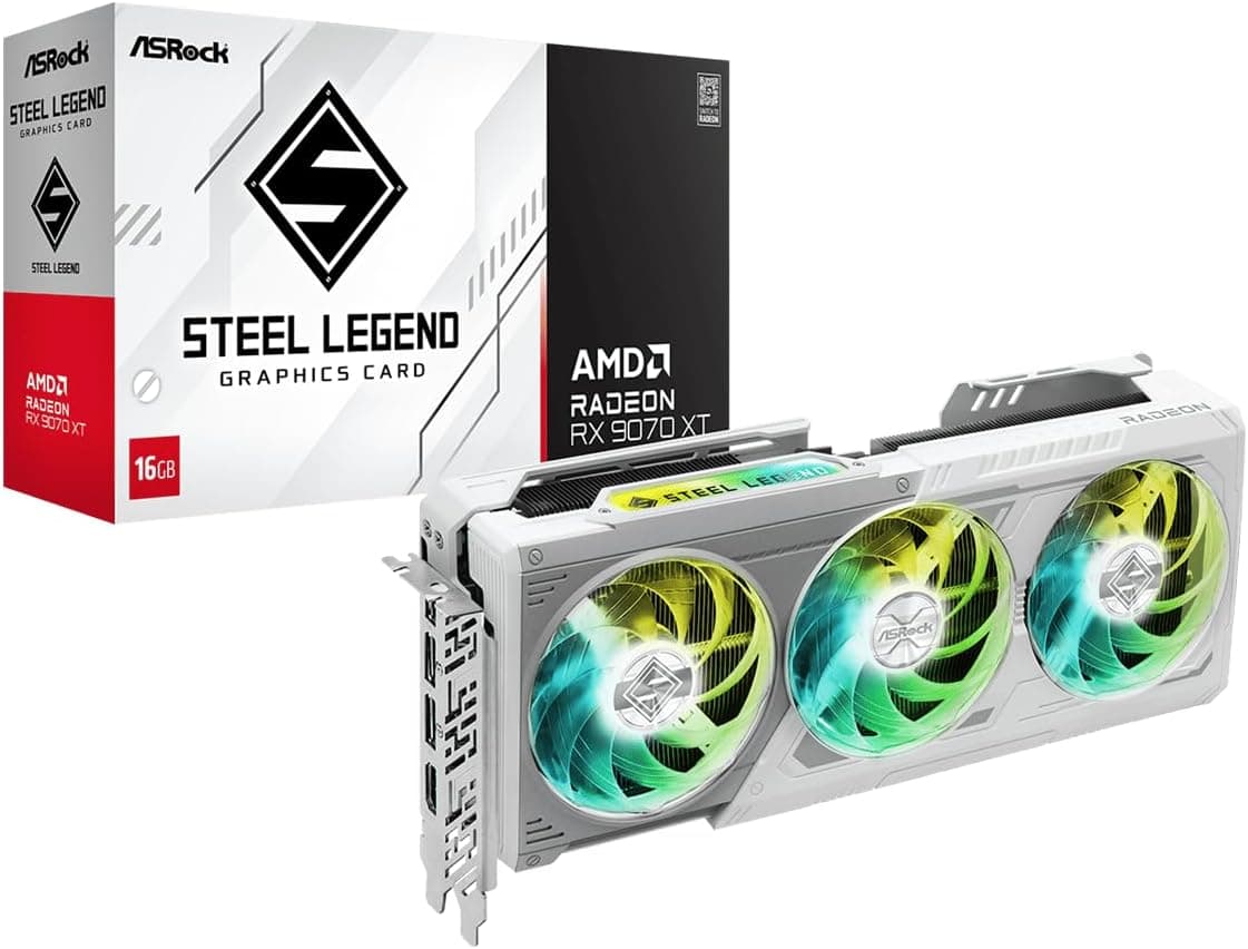 ASRock AMD Radeon RX 9070 XT Steel Legend 16GB White Restockd App