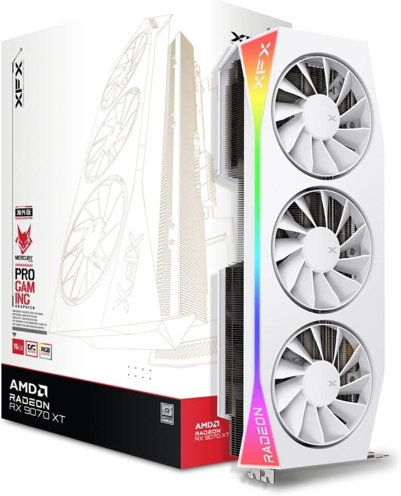 XFX Mercury AMD Radeon RX 9070XT OC Gaming White Edition 16GB