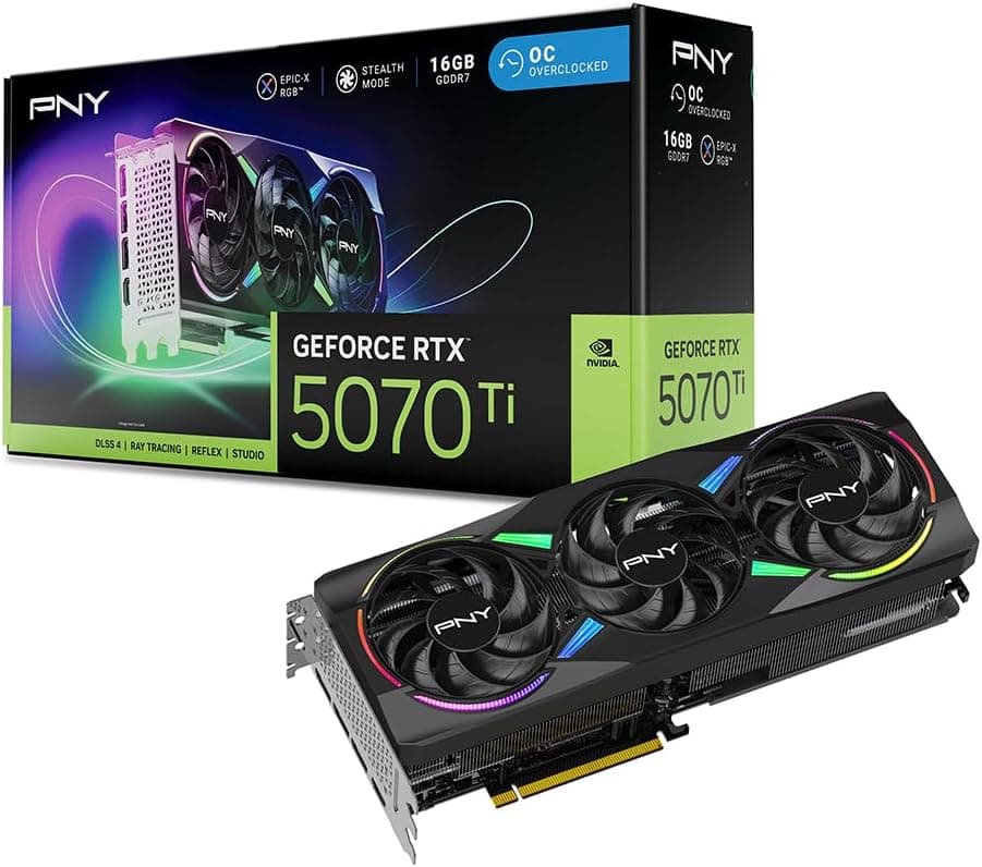 PNY GeForce RTX™ 5070 Ti ARGB Overclocked Triple Fan