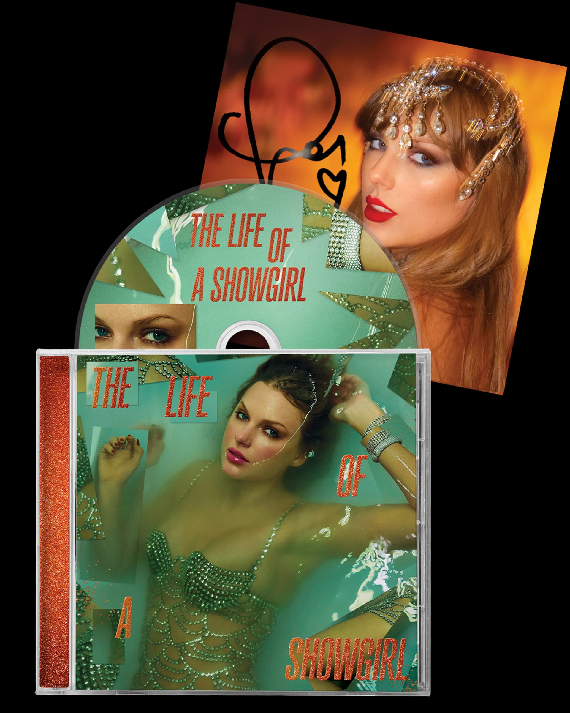 Taylor Swift The Life of a Showgirl CD + Hand Signed Photo 1
