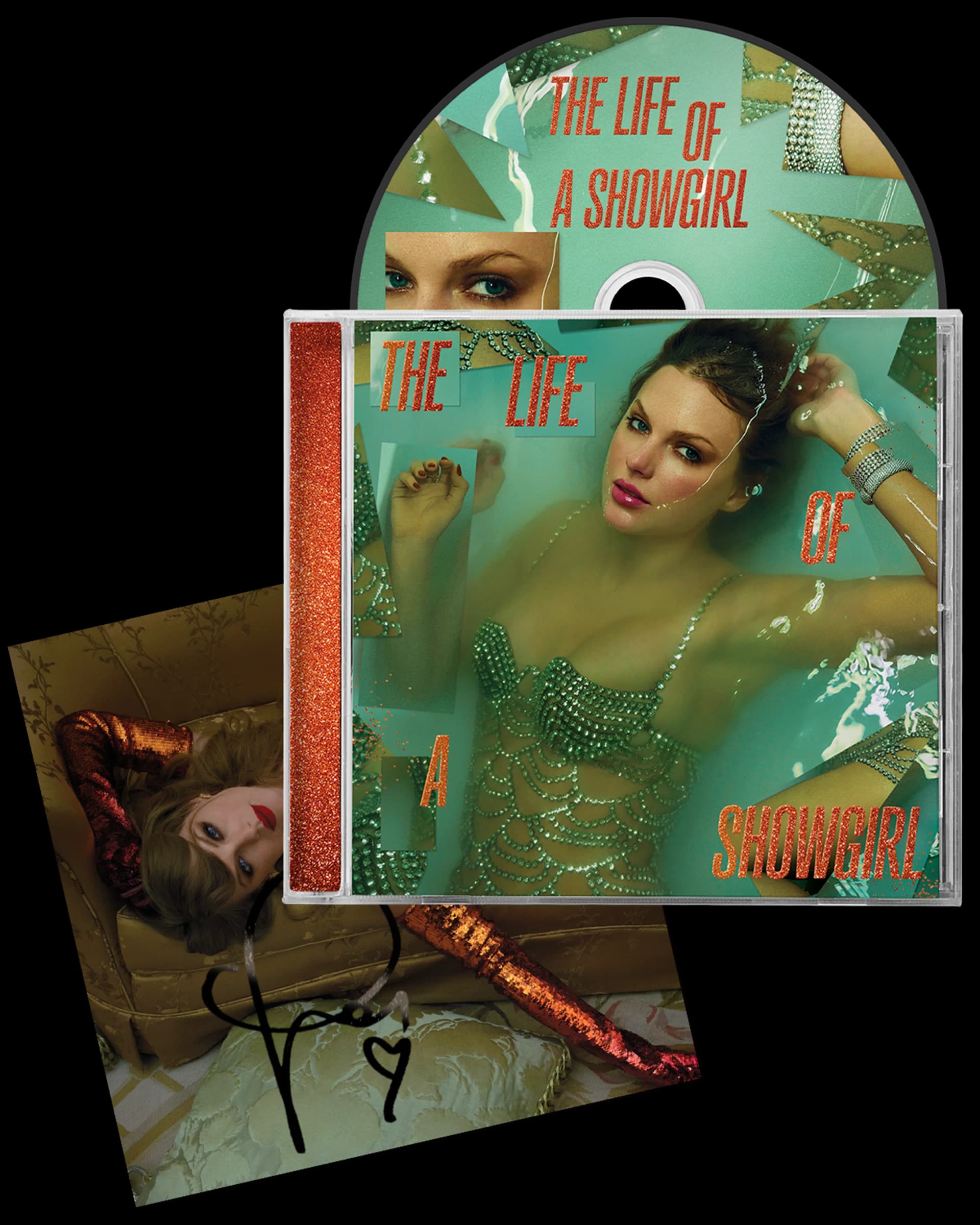 Taylor Swift The Life of a Showgirl CD + Hand Signed Photo 2