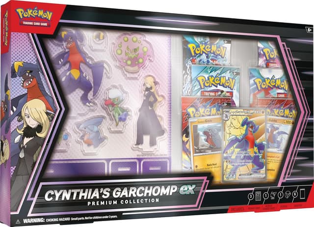 Pokemon TCG Cynthia’s Garchomp ex Premium Collection - 6 Packs, Stickers, Promos
