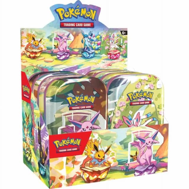 Pokemon TCG: Scarlet & Violet 8.5 Prismatic Evolutions Mini Tin Display