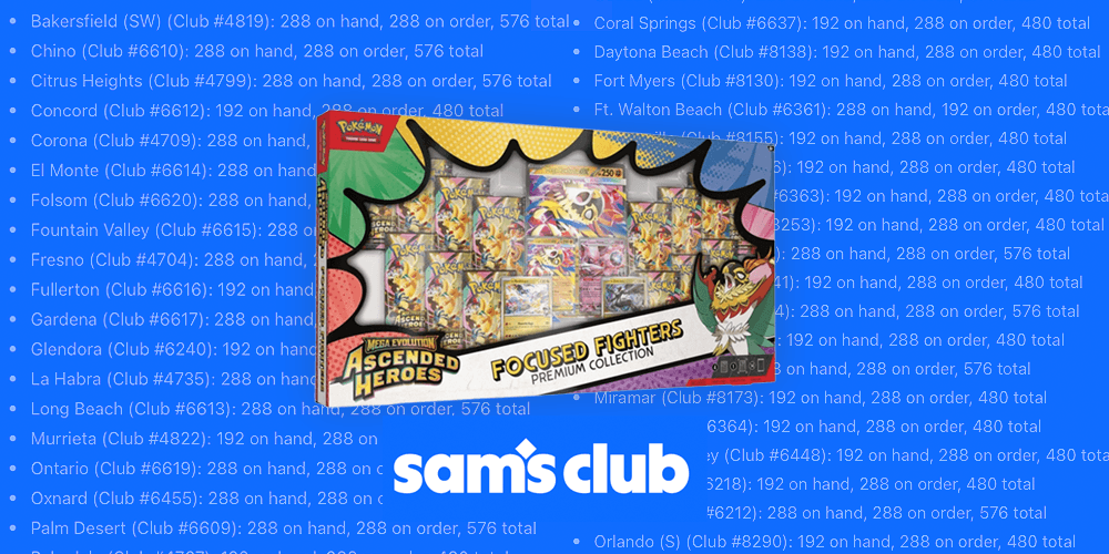 Featured image for article: Ascended Heroes Focused Fighters at Sam’s Club: Inventory by Location