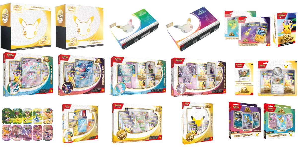 Pokemon 30th Celebration collection product lineup