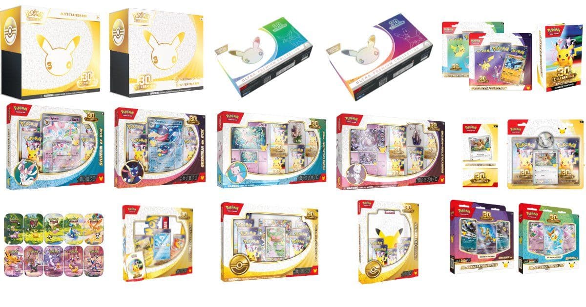 Pokemon 30th Celebration collection product lineup